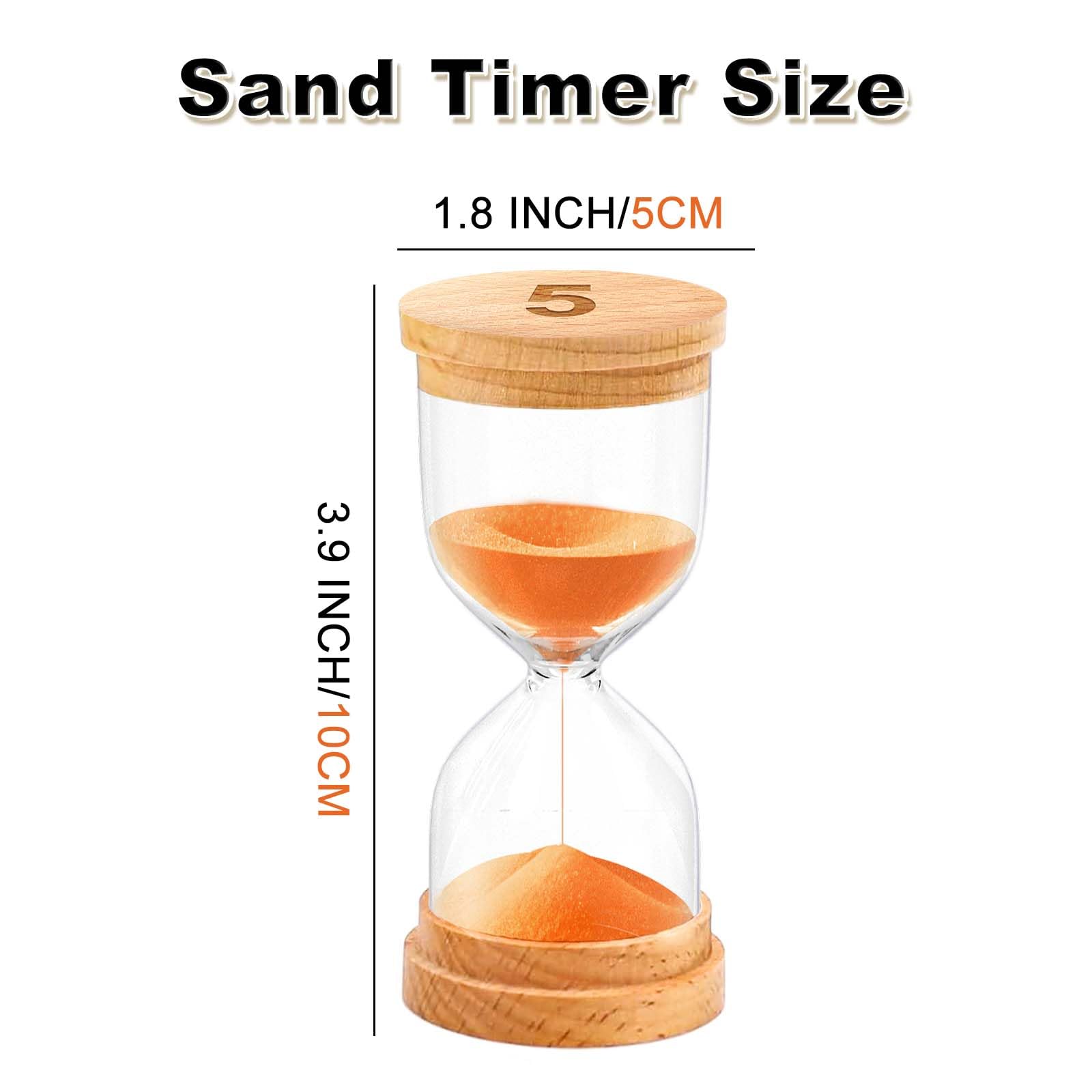 Holz Sanduhr Zeitmesser Sanduhren Set - 1/2/5/10/30 Minuten Timer für Kinder, Klein Wood Sand Uhr Glas Minute Clock für Schule Kita Klassenzimmer Spiele Zuhause Küche Büro 4