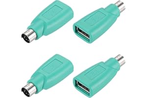 MECCANIXITY 4 Pcs PS/2 to USB Port, PS/2 to USB Adapter PS/2 Male to USB Female Adapter for Wired Mouse Keyboard Desktop PC L
