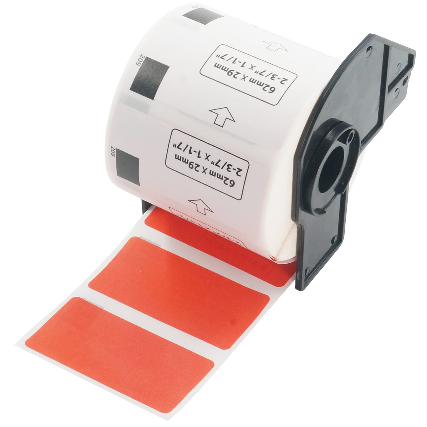 BETCKEY - 800 Red Labels Replacement for Brother DK-11209, 62mm x 29mm Small Address Labels Compatible with Brother QL Label Printers