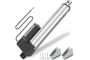 UYGALAXY Linear Actuator 6 Inch Stroke with Mounting Bracket, DC12V 900N(200lbs) IP65 Waterproof 12mm/s Quiet Low Noise Motor for DIY Chicken Coop Electric Recliner Lift Massage Bed Sofa (6")