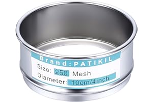 PATIKIL 250 Mesh(0.063mm) Lab Sieve, 3.9"(10cm) Diameter Sifting Screen 304 Stainless Steel Wire Cloth Fine Mesh Sieve for In