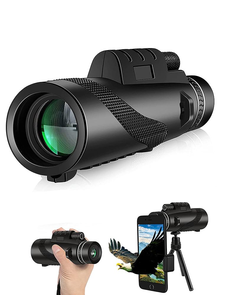 Photo 1 of 80x100 monocular Telescope, Suitable for Adults and Children, for Bird Watching, Hiking, and Concert Tours, with Phone Clip and Stand
