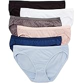 Hanes Women's Cotton Bikini Panty - 6 Pack, 42H6CC, White/Navy/Black, 9