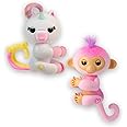 Fingerlings Interactive Baby Monkey and Unicorn - Pack of 2 - Lulu & Harmony - 70+ Sounds & Reactions, Heart Lights Up, Reacts to Touch (Ages 5+)