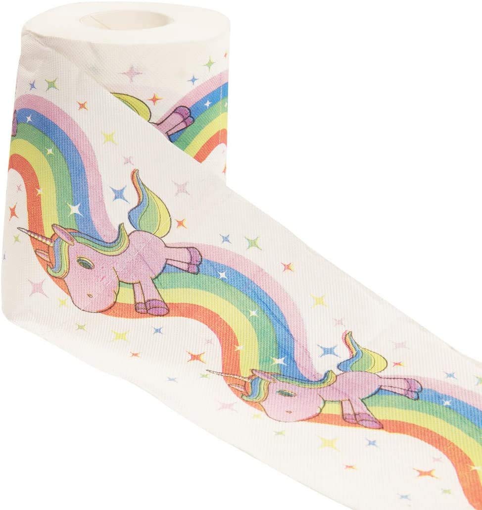getDigital Rainbow Unicorn Toilet Paper | Gift Box Included | 1 Roll of 200 Sheets | Triple Ply