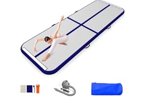 EZ GLAM 10ft/13ft/16ft/20ft Air Mat Tumble Track Inflatable Gymnastics Tumbling Track Mat with Electric Air Pump for Cheerleading/Practice/Beach/Park/Home use