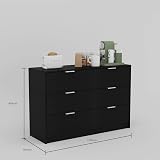 Home Source 6-Drawer Chest Black MDF Bedroom Storage Cabinet 120cm view 8