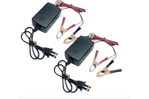 GENERIC Car Battery Charger 12V 1A Battery Charger Maintainer Trickle Charger for Boats Motorcycles ATVs Riding Mowers & Car Truck SUV RV 1Pcs (2)