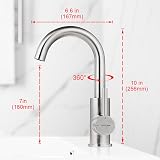 GRIFEMA Basin Mixer Tap 360° Swivel Stainless Steel Brushed Chrome G1002A view 7