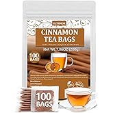 Premium 100 Pure Ceylon Cinnamon Tea Bags, Made with 100% Ceylon Cinnamon Sticks, No Additives &amp; Caffeine Free.
