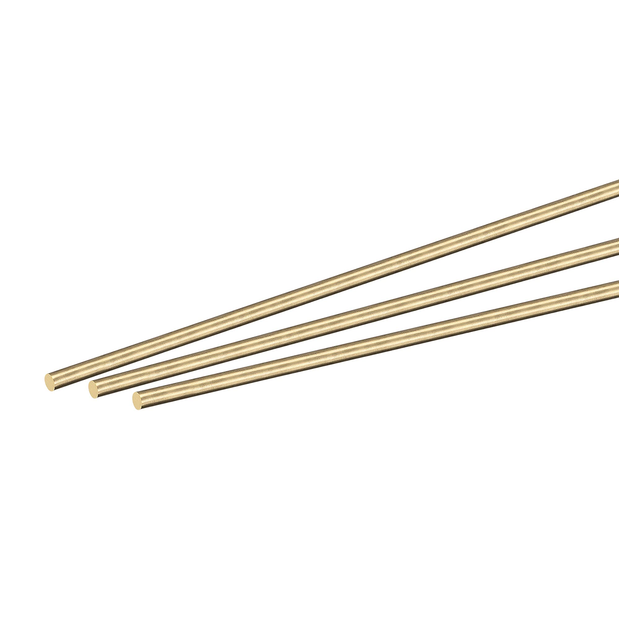 sourcing map Brass Rod,Brass Solid Round Rod 2mm Diameter 250mm Length Lathe Bar Stock for RC Model Airplane Helicopter DIY Craft Pack of 4pcs