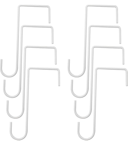 Uenhoy 12-Pack Vinyl Fence Hooks 2x6 Inch White - Heavy Duty No-Tool Patio Plant Hangers For Lights, Bird Feeders & More