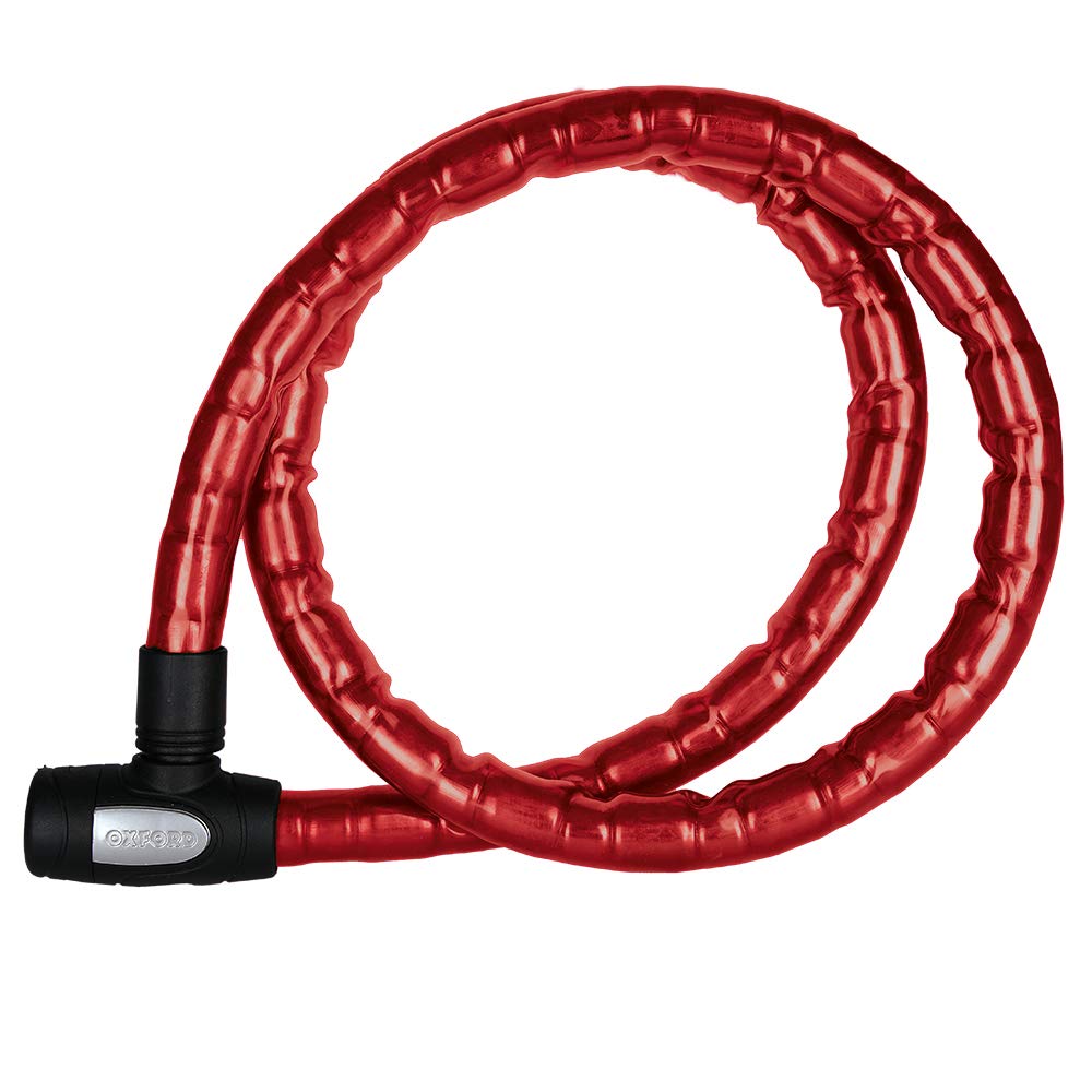 Oxford Barrier Armoured Cable Lock - Red, 1.5 x 25 mm