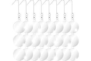 JREMREO 10 Pack Hanging Reflective Bird Scare Discs Set, Large 30-Discs Double-Sided Mirror Bird Deterrent Spinner Reflectors for Outdoor Garden, Patio, Orchard, Balcony, Tree, and Crop Protection Decorations