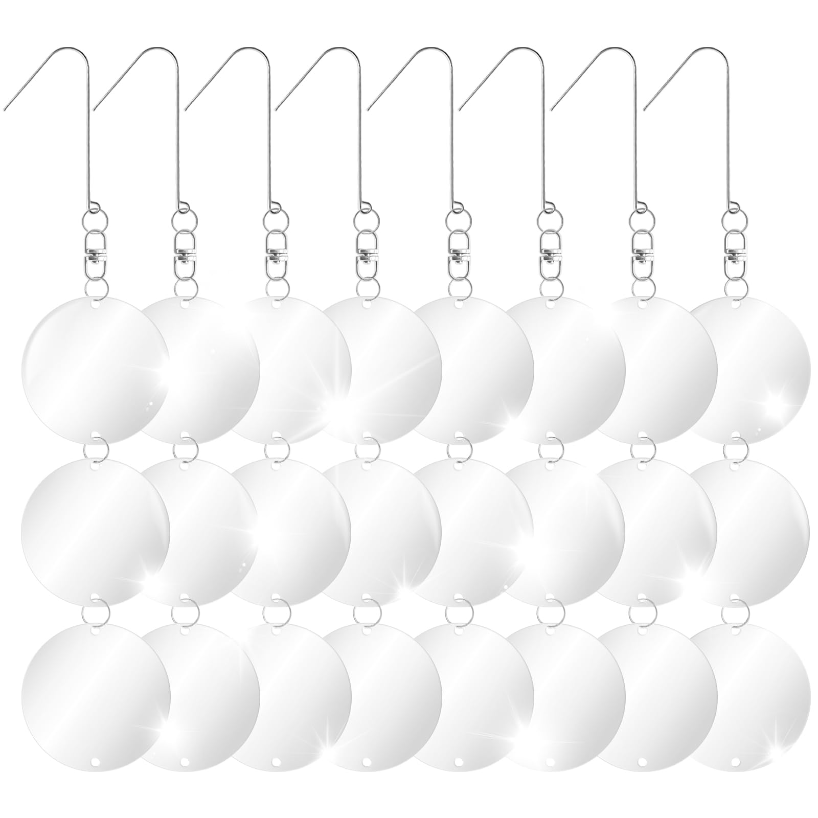 Photo 1 of 10 Pack Hanging Reflective Bird Scare Discs Set, Large 30-Discs Double-Sided Mirror Bird Deterrent Spinner Reflectors for Outdoor Garden, Patio, Orchard, Balcony, Tree, and Crop Protection Decorations