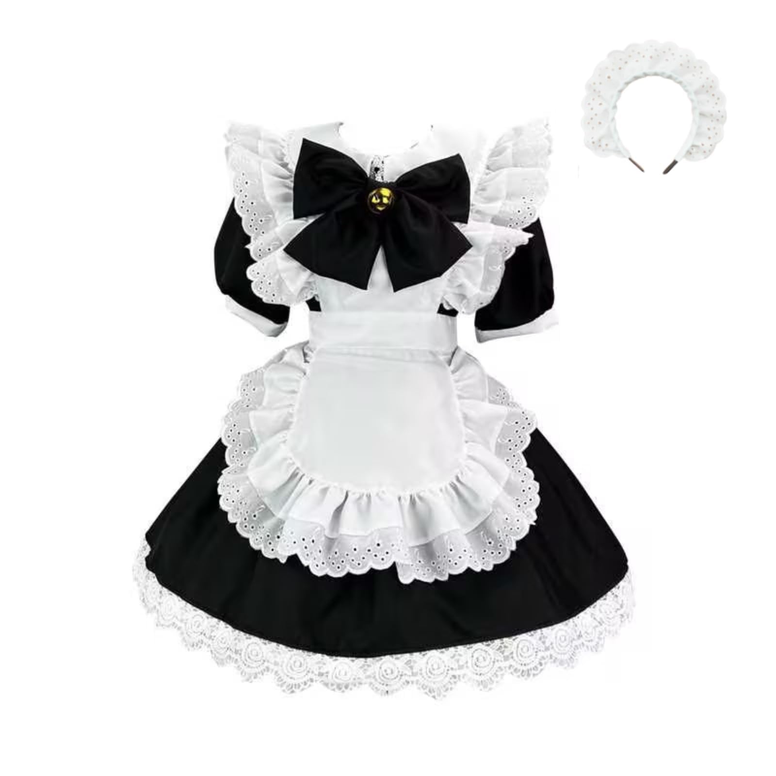 TOONRAIN Women's Maid Costume Adult French Bow