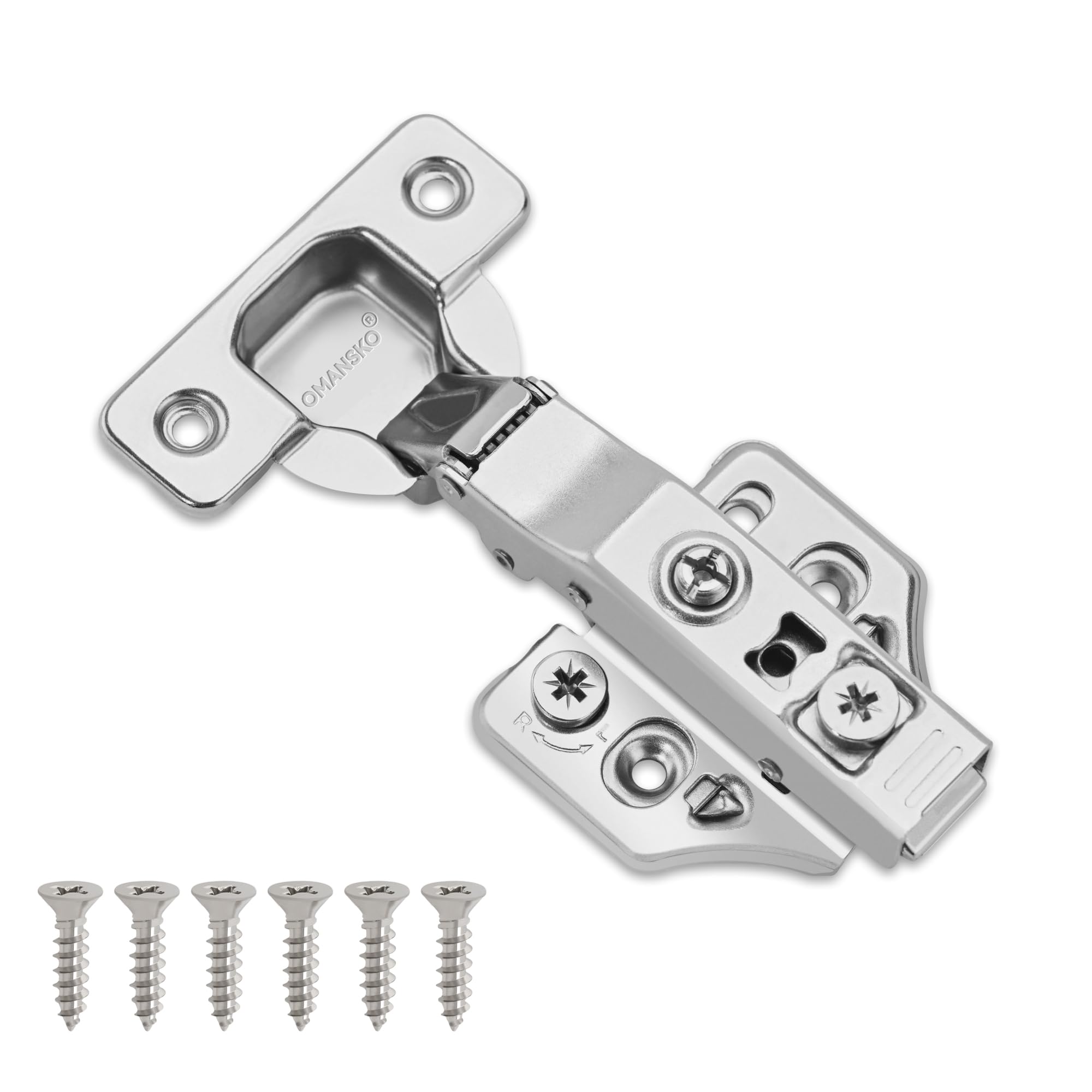Photo 1 of 10 Pack Full Overlay Soft Close Cabinet Hinges 105° Frameless 3 Way Adjustable Kitchen Cabinet Door Hinges with Screws