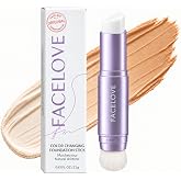 Facelove Foundation Stick, Color Changing Foundation Makeup for Mature Skin | Full Coverage Foundation Blends to Your True Shade in Seconds, No Guessing, No Wrong Match, Built-in Brush Applicator