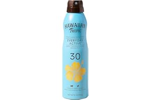 Hawaiian Tropic Everyday Active Clear Spray Sunscreen SPF 30, 6oz | Hawaiian Tropic Sunscreen SPF 30, Sunblock, Oxybenzone Free Sunscreen, Spray On Sunscreen, Body Sunscreen Spray, 6oz
