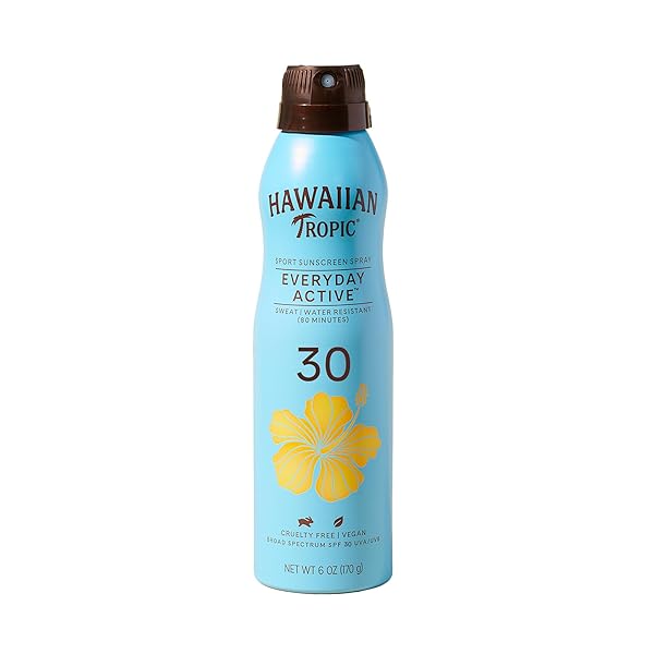 HAWAIIAN TROPIC EVERYDAY ACTIVE CLEAR SPRAY SUNSCREEN SPF 30, 6OZ | HAWAIIAN TROPIC SUNSCREEN SPRAY SPF 30, SUNBLOCK, OXYBENZONE-FREE, 6OZ