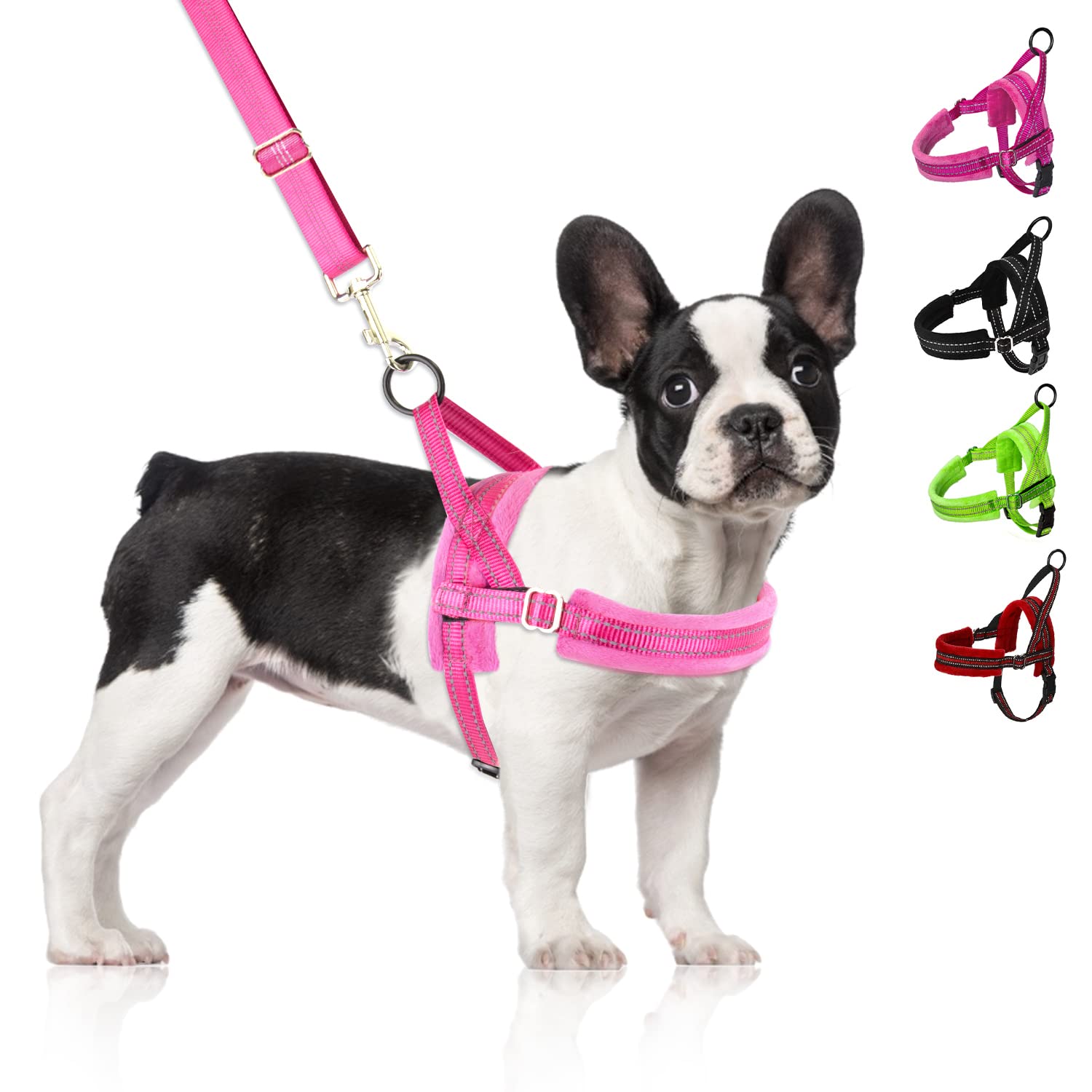 Eyein Dog Harness Medium, No Pull Dog Harness and Lead Set, Soft Padded Easy for Walk Vest Reflective Adjustable Anti-Twist Pet Lead Quick fit for Medium Large Puppy Dog Cat(L)