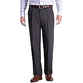 Haggar Men's Cool 18 Pro Classic Fit Pleat Front Hidden Expandable Waist Pant- Regular and Big & Tall Sizes