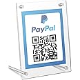 Kevenal QR Code Signs, 4 x 6 Inch Clear QR Code Menu with Metal Stand, Cash App Acrylic Holders - 1 Pack