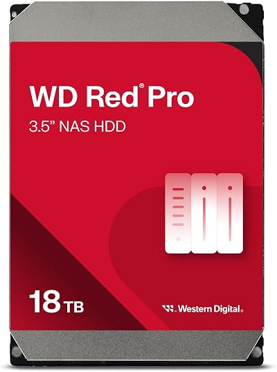 WD Red Pro 18TB NAS Internal Hard Drive 7200 RPM 6 Gb/s 512MB Cache
