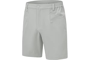 Rdruko Men's Stretch Golf Shorts 7 Inch Inseam Dress Casual Dry Fit Elastic Waist Lightweight Flat Front Work Chino Shorts