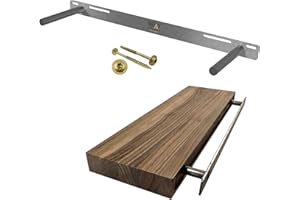 Walnut Wood Works Floating Shelf Bracket - 24” Hidden Shelf Brackets, 150 LB Weight Capacity, Supports Wall Mounted Floating Shelves of Any Length, 3/4 Inch Industrial Solid Steel Support Rods