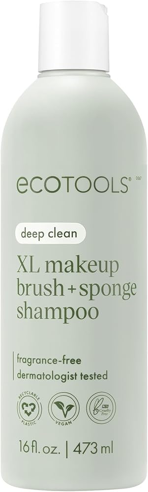 EcoTools XL Makeup Brush Cleanser, Sponge Shampoo, Fragrance-Free, 16 Fl Oz | Cleaner brushes and sponges, makeup brush soap