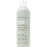 EcoTools XL Makeup Brush + Sponge Shampoo, Removes Makeup, Dirt, & Impurities From Makeup Brushes & Makeup Blending Sponges, Fragrance-Free, Vegan, & Cruelty-Free 16 fl. oz./473 ml, 1 Count, Clear