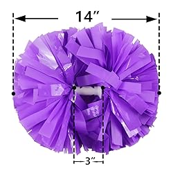 Hooshing 2PCS Purple Pom Poms Cheerleading with