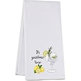 VAMSII Gin Tonic Kitchen Towel Drinker Gift Cocktail Lover Merch Bachelorette Party Gift (Tonic TIME Towel)