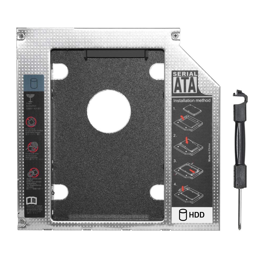 EHZ-SHOP 9.5 mm Hard Drive Caddy Tray 2.5 inch Universal SATA to SATA 2nd SSD HDD Hard Drive Caddy Tray Enclosures for laptop with 9.5mm Optical Drive slot