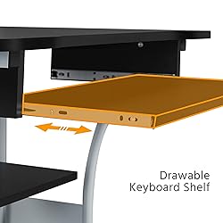 Topeakmart 3 Tier Computer Desk with Printer Shelf