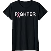 Breast Cancer Fighter T-Shirt - World Cancer Day Pink Ribbon T-Shirt