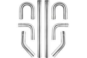 Autarboor 2.25 Inch Mild Steel DIY Custom Exhaust Tubing Mandrel Bend Pipe Straight & U-Bend Kit, Universal Fit - 8 PCS