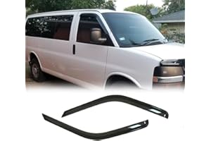 Deebior 92455 Side Window Visor Wind Vent Deflector, 2pcs Out-Channel Nice Rain Guards Set fit for 96-20 Chevrolet Express/GM