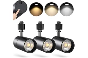 VANoopee 3-Color in 1 20W H Track Lighting Heads Dimmable Flicker Free Bright LED Track Lighting Fixtures for Accent Retail Kitchen Artwork, Linear Track Light H Type - CRI90+ 36° Black - 3 Pack