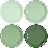 AimFun 48Pcs Sage Green Paper Plates Gradient Green Party Plates 7” Disposable Round Dessert Plates for St Patricks Birthday Wedding Bridal Baby Shower Party Supplies 4 Colors