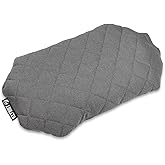 Klymit Luxe Travel Pillow, Lightweight Inflatable Hybrid Airplane, Backpacking, Hammock, and Camping Pillow, Grey