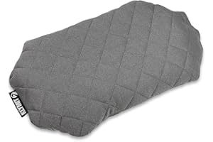 Klymit Luxe Travel Pillow, Lightweight Inflatable Hybrid Airplane, Backpacking, Hammock, and Camping Pillow, Grey