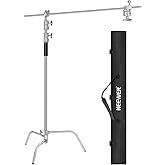 NEEWER 10 Feet/3 Meters C-Stand Light Stand with 4 Feet/1.2 Meters Extension Boom Arm, 2 Pieces Grip Head and Carry Bag for P