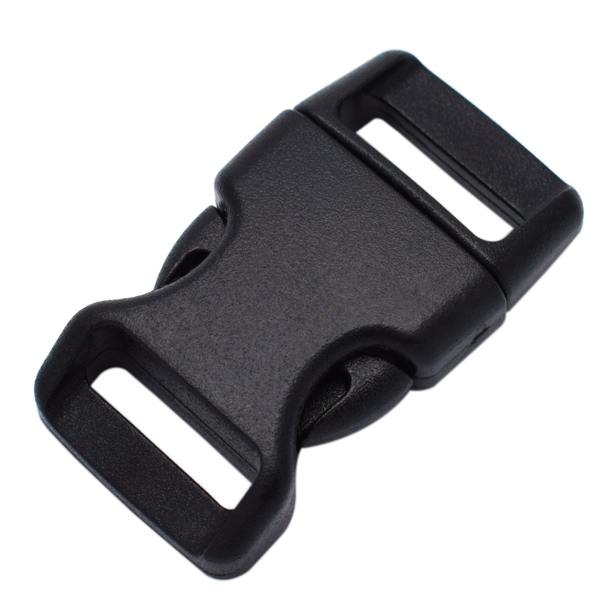 KEEJEA 15mm Plastic Buckles Curved Side Buckles for Paracord Bracelets Black 5/8" Clasp (Pack of 10)