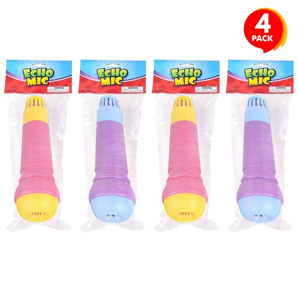 ArtCreativity Large Echo Microphones for Kids, Set of 4, Wireless Karaoke Mics for Children with Echo Effect, Durable and Lightweight Music Toys, Fun Supplies for Birthday, Picnic, BBQ, or Party