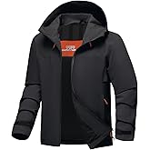 BANTREK Mens Rain Jacket Waterproof Lightweight Windbreaker Hooded Softshell Jacket for Hiking Travel Outdoor Performance