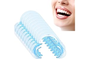 GEODURN 10 Pieces C-Shape Cheek Retractor, Disposable Mouth Opener for Dental Teeth Whitening Mouth Guard or Speak Out Game (Blue L)