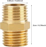 Hilitand 10x Brass Hex Nipple 1/4 BSP Male to 1/4 BSP Reducing Pipe Quick view 2