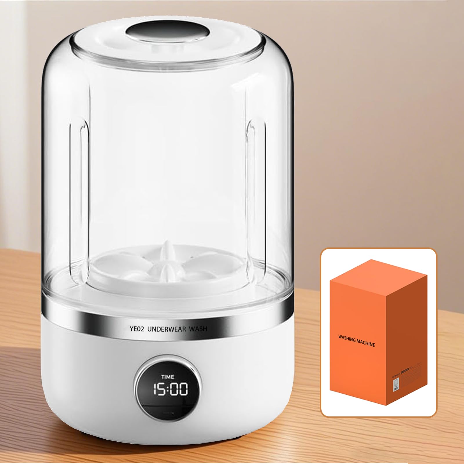 Photo 1 of Portable Mini Washing Machine, 1.2L underwear washer with Digital Timer Display for underwear, socks, saliva towels, suitable for apartments, hotels, and travel and Fathers Day